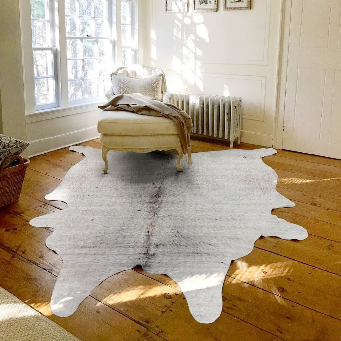 Salt & Pepper Faux Cowhide Grey Faux Cowhide Hair on Hide Velvety Fabric  Home Decor Upholstery by the Yard 